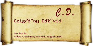 Czigány Dávid névjegykártya